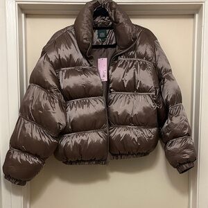Wild Fable Shiny Brown Puffer Jacket